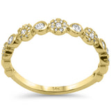 <span style="color:purple">SPECIAL!</span> .32ct G SI 14K Yellow Gold Diamond Flower Band Ring Size 6.5