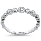 <span style="color:purple">SPECIAL!</span> .32ct G SI 14K White Gold Diamond Flower Band Ring Size 6.5