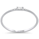 .06ct G SI 14K White Gold Baguette Diamond Band Ring Size 6.5