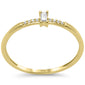 .08ct G SI 14K Yellow Gold Baguette Diamond Petite Solitaire Ring Size 6.5