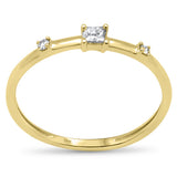 .11ct G SI 14K Yellow Gold Diamond Petite Solitaire Ring Size 6.5