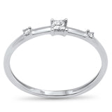 .11ct G SI 14K White Gold Diamond Petite Solitaire Ring Size 6.5