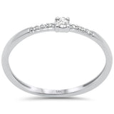 .08ct G SI 14K White Gold Diamond Petite Band Ring Size 6.5