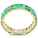 2.51ct G SI 14K Yellow Gold Emerald Gemstone Band Ring Size 6.5