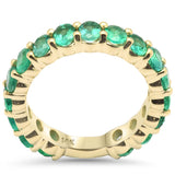 2.45ct G SI 14K Yellow Gold Emerald Gemstone Band Ring Size 6.5