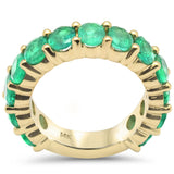<span style="color:purple">SPECIAL!</span> 4.05ct G SI 14K Yellow Gold Emerald Gemstone Band Ring Size 6.5