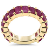 <span style="color:purple">SPECIAL!</span> 4.57ct G SI 14K Yellow Gold Ruby Gemstone Band Ring Size 6.5
