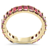 <span style="color:purple">SPECIAL!</span> 3.37ct G SI 14K Yellow Gold Garnet Gemstone Band Ring Size 6.5