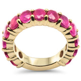 6.14ct G SI 14K Yellow Gold Ruby Gemstone Band Ring Size 6.5