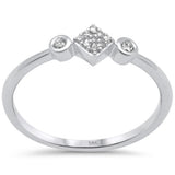 .10ct G SI 14K White Gold Diamond Petite Band Ring Size 6.5