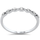 .12ct G SI 14K White Gold Diamond Petite Band Ring Size 6.5