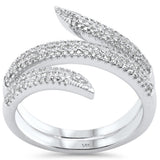  .50ct G SI 14K White Gold Diamond Wrap Arround Band Ring Size 6.5