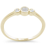 .08ct G SI 14K Yellow Gold Diamond Petite Band Ring Size 6.5