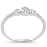 .08ct G SI 14K White Gold Diamond Petite Band Ring Size 6.5