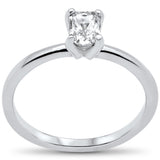 .50ct G SI 14K White Gold Radiant Cut Diamond Solitaire Ring Band  Size 6.5