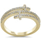 <span style="color:purple">SPECIAL!</span> .27ct G SI 14K Yellow Gold Diamond Sideways Wrap Around Cross Band Ring Size 6.5