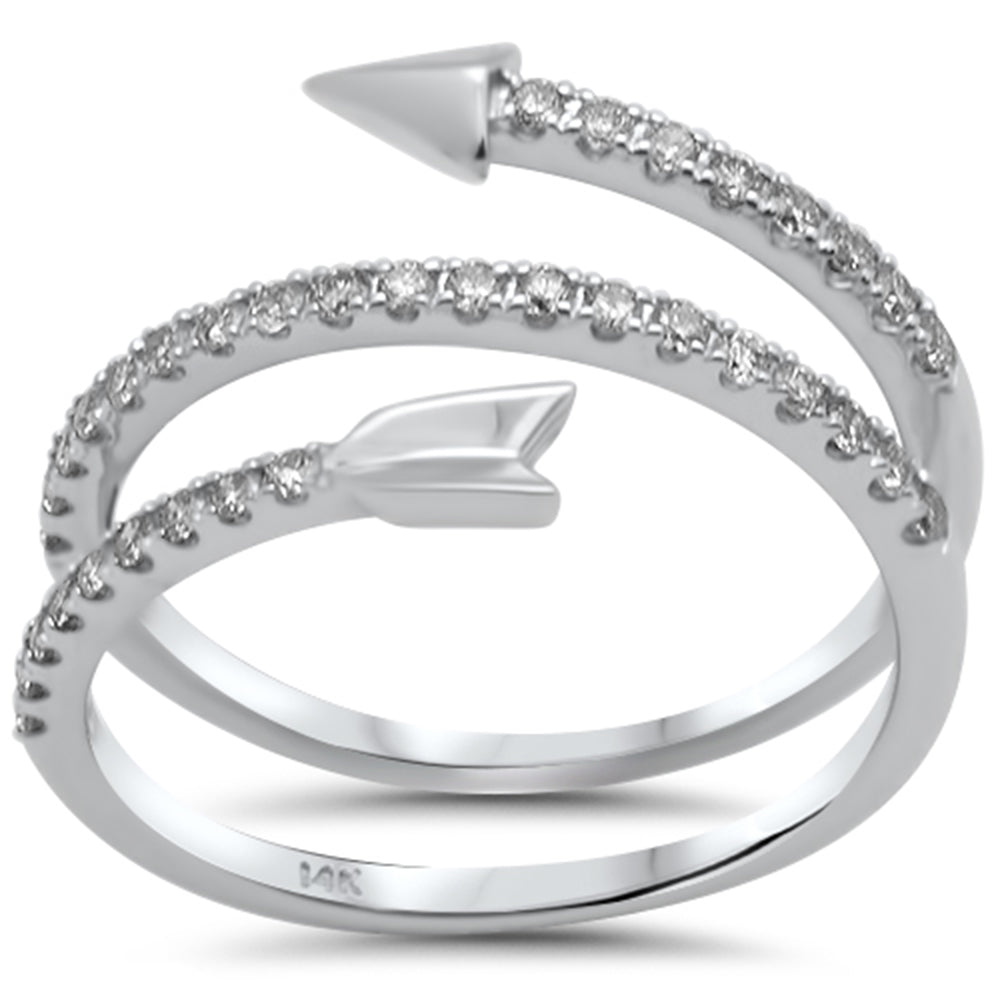 .31ct G SI 14k White Gold Diamond Wrap Around Band Ring  Size 6.5