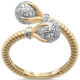 <span style="color:purple">SPECIAL!</span> .48ct G SI 14K Yellow Gold Diamond Wrap Around Unique Design Band Ring Size 6.5
