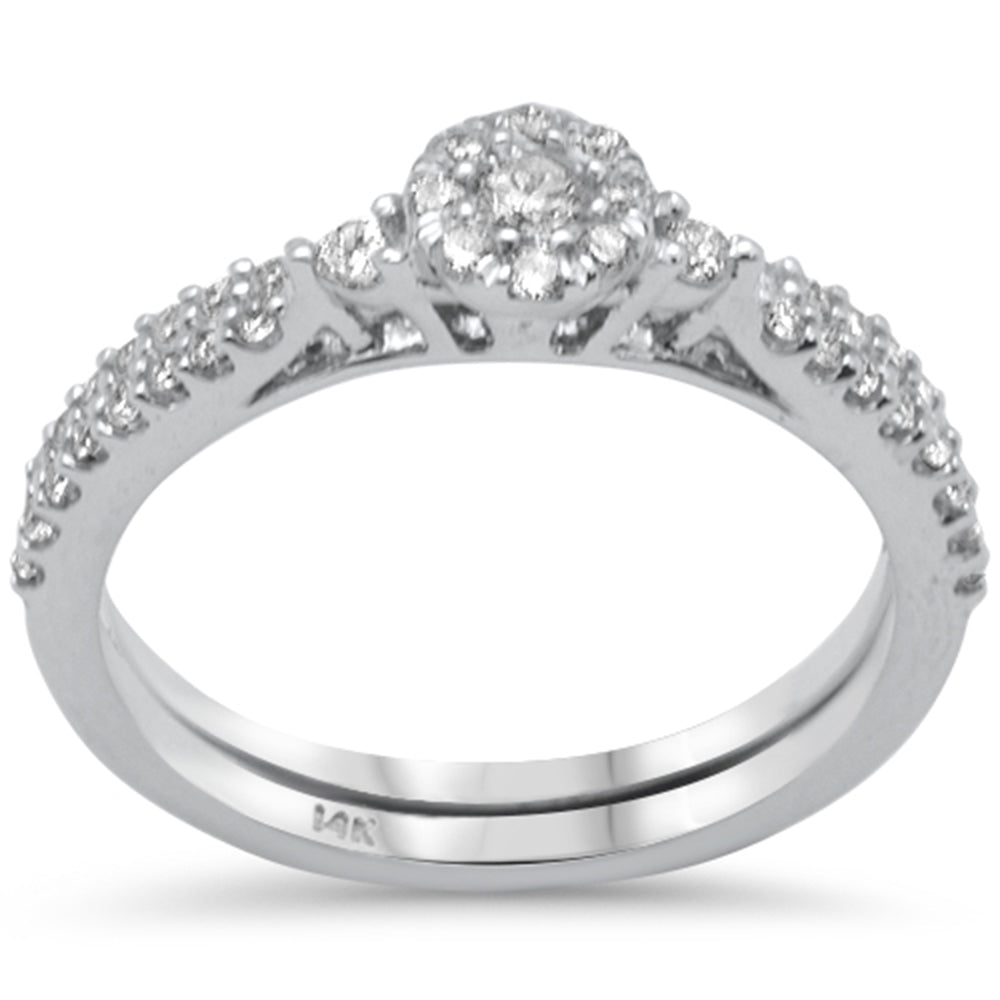 .46ct G SI 14K White Gold Round Shape Diamond Engagement Ring Size 6.5