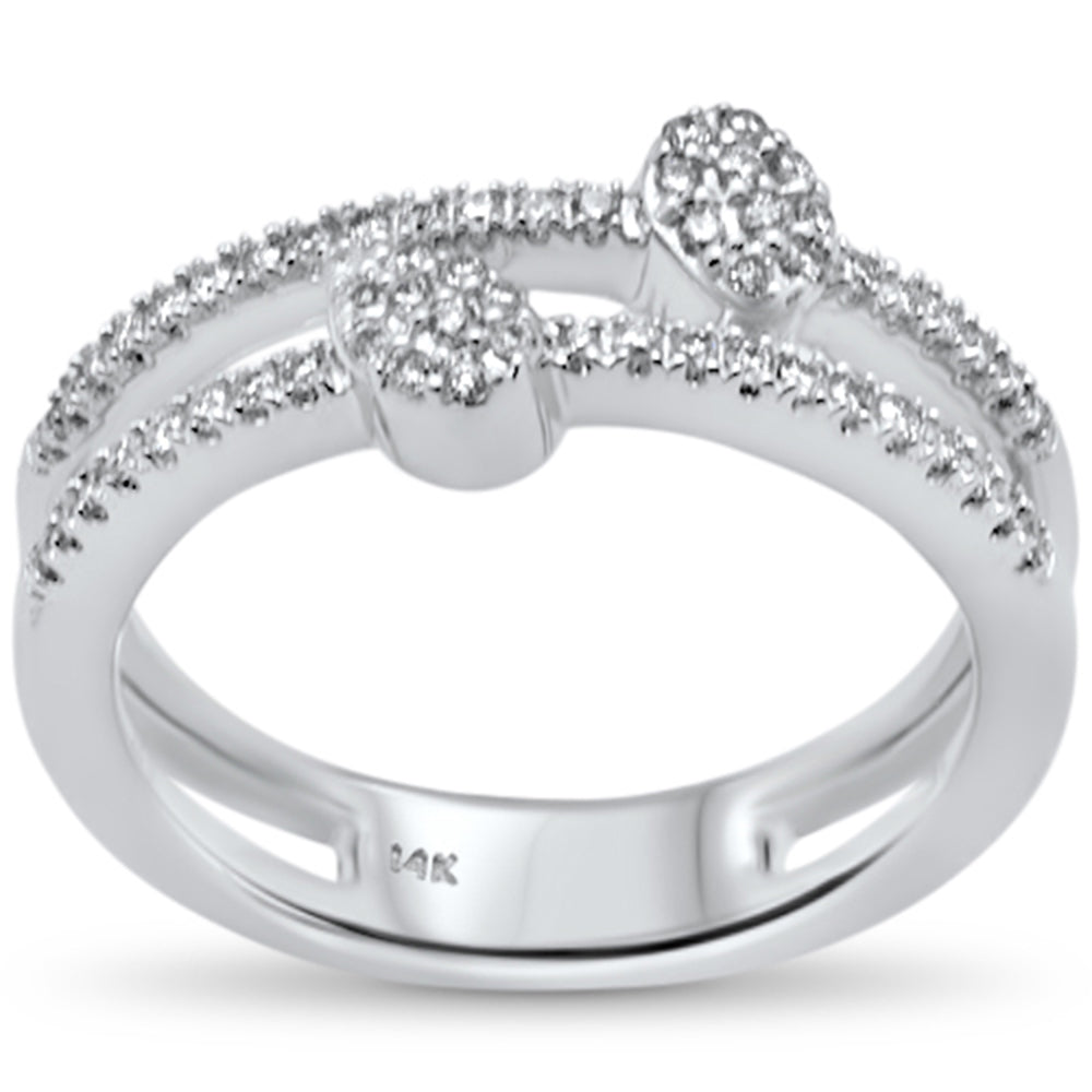 .27ct G SI 14K White Gold Diamond Double Band Style Band Ring  Size 6.5