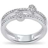 .27ct G SI 14K White Gold Diamond Double Band Style Band Ring  Size 6.5