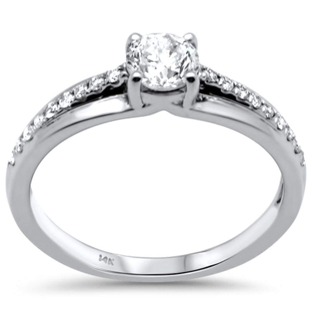 <span style="color:purple">SPECIAL!</span> .64ct G SI 14K White Gold Round Diamond Engagement Ring Size 6.5