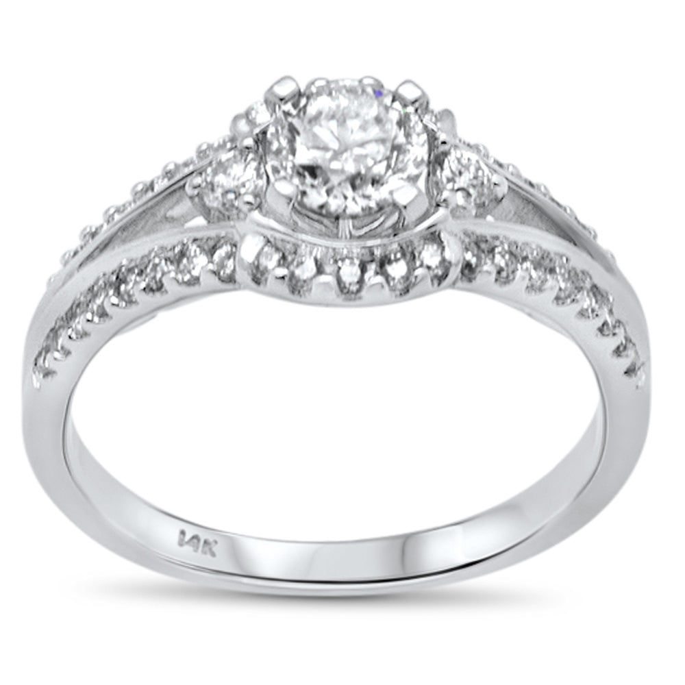 <span style="color:purple">SPECIAL!</span> .91ct G SI 14K White Gold Round Diamond Engagement Ring Size 6.5