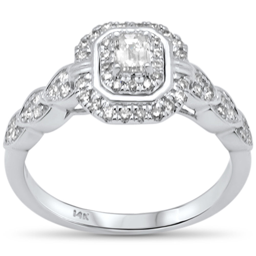 .51ct G SI 14K White Gold Emerald Cut Diamond Engagement Ring Size 6.5