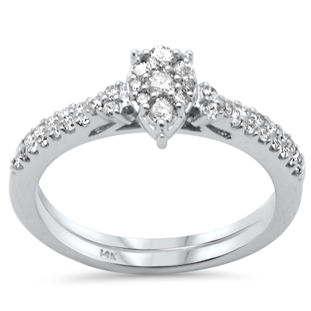 .40ct G SI 14K White Gold Diamond Pear Shape Engagement Ring Size 6.5