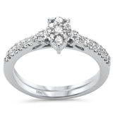 .40ct G SI 14K White Gold Diamond Pear Shape Engagement Ring Size 6.5