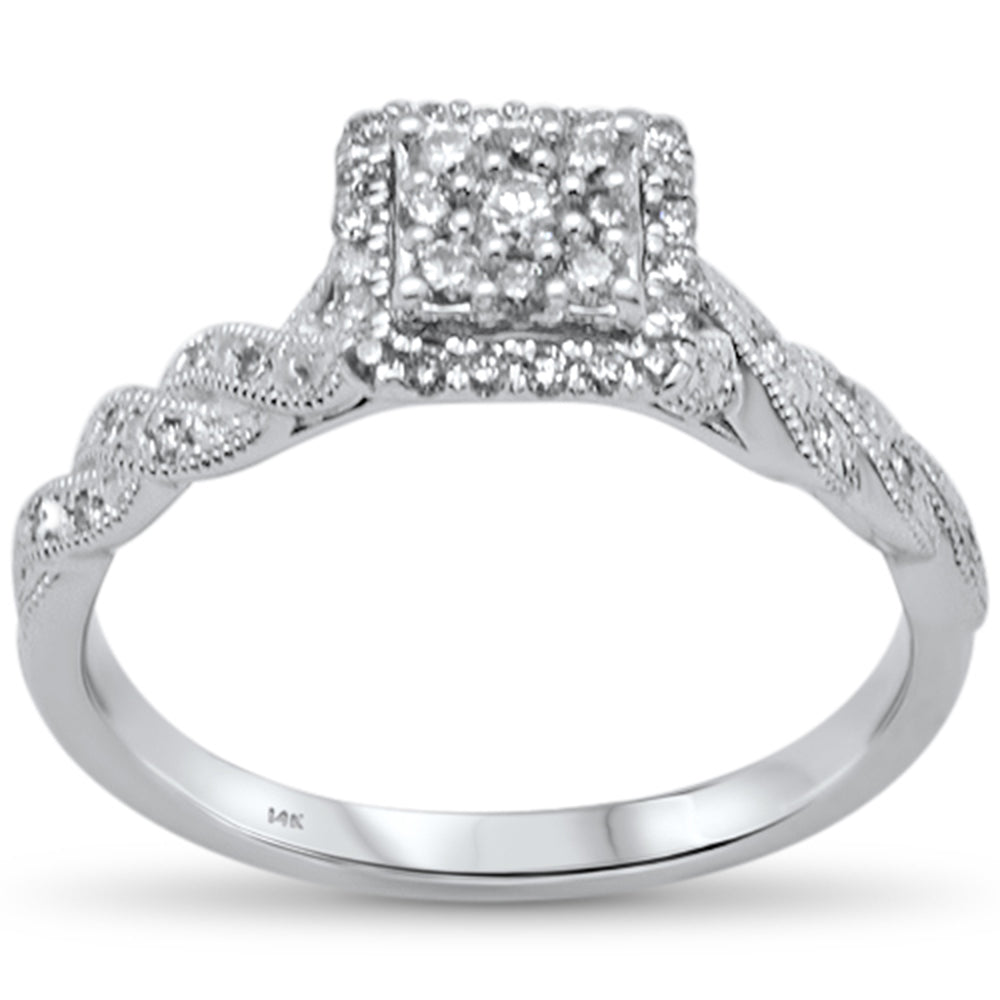 <span style="color:purple">SPECIAL!</span>.27ct G SI 14K White Gold Diamond Engagement Ring Size 6.5