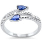 <span style="color:purple">SPECIAL!</span>.68ct G SI 14K White Gold Diamond & Blue Sapphire Gemstones Wrap Around Band Ring Size 6.5