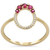 .22ct G SI 14K Yellow Gold Diamond & Ruby Gemstones Band Ring Size 6.5