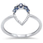 .26ct G SI 14K White Gold Diamond & Blue Sapphire Gemstones Wrap Around Band Ring Size 6.5