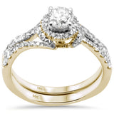 <span style="color:purple">SPECIAL!</span>1.16ct G SI 14K Yellow Gold Diamond Solitaire 2pcs Engagement Ring Bridal Set Size 6.5