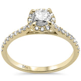 .75ct G SI 14K White Gold Diamond Halo Solitaire Engagement Ring Size 6.5