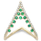 <span style="color:purple">SPECIAL!</span> .49ct G SI 14K Yellow Gold Diamond & Emerald Gemstones Band Ring Size 6.5