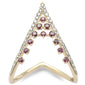 <span style="color:purple">SPECIAL!</span>.56ct G SI 14K Yellow Gold Diamond & Ruby Gemstones Band Ring Size 6.5