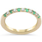 <span style="color:purple">SPECIAL!</span> .31ct G SI 14K Yellow Gold Diamond & Emerald Gemstones Band Ring Size 6.5
