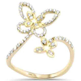 .33ct G SI 14K Yellow Gold Diamond Butterfly Ring Size 6.5