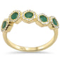 <span style="color:purple">SPECIAL!</span> .58ct G SI 14K Yellow Gold Diamond & Emerald Gemstones Band Ring Size 6.5