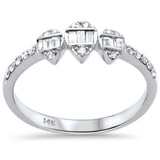 <span style="color:purple">SPECIAL!</span> .24ct G SI 14K White Gold Diamond Ring Band Size 6.5