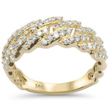 .53ct G SI 14K Yellow Gold Diamond Cuban Band Ring Size 6.5