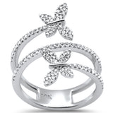 .40ct G SI 14K White Gold Diamond Butterfly Wrap Around Ring Size 6.5