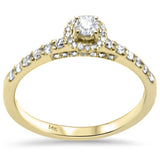 .41ct G SI 14K Yellow Gold Diamond Round Halo Engagement Ring Size 6.5