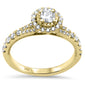 <span style="color:purple">SPECIAL!</span>.65ct G SI 14K Yellow Gold Round Diamond Hidden Halo Engagement Ring Size 6.5