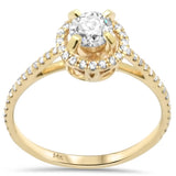 .61ct G SI 14K Yellow Gold Diamond Halo Engagement Ring  Size 6.5