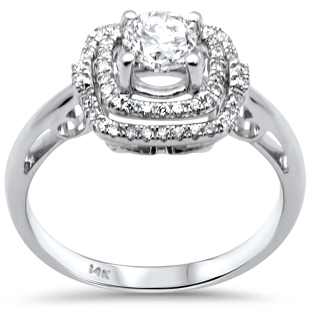 .77ct G SI 14K White Gold Diamond Double Halo Engagement Ring  Size 6.5