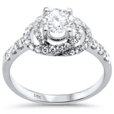 1.13ct G SI 14K White Gold Diamond Double Halo Engagement Ring  Size 6.5