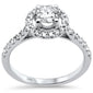 <span style="color:purple">SPECIAL!</span> .98ct G SI 14K White Gold Diamond Halo Engagement Ring  Size 6.5